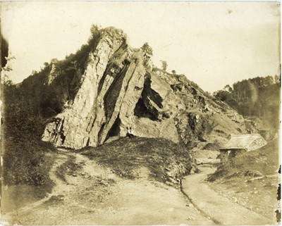 Lot 81 - HUGH OWEN (1808-1897) Craig y Dinas Rock Outcrop